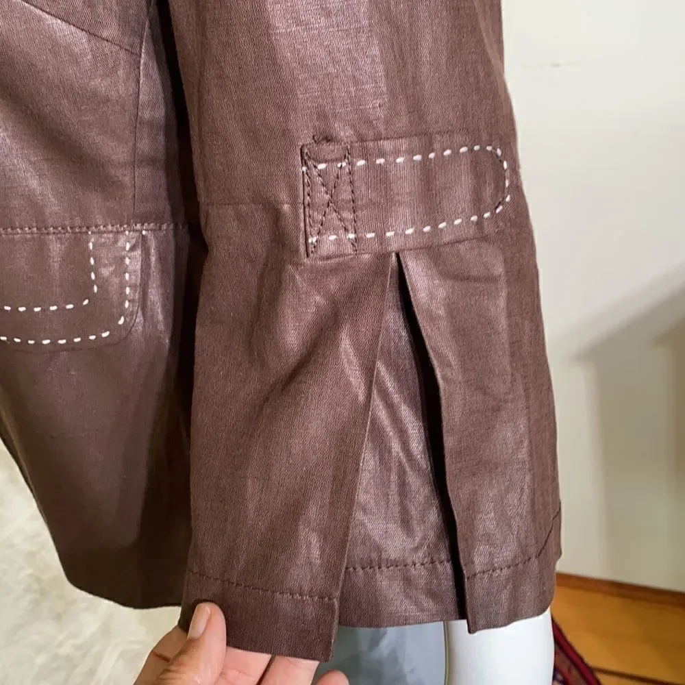 Vex Collection Brown Cotton Light Jacket/Top - Picture 5 of 13